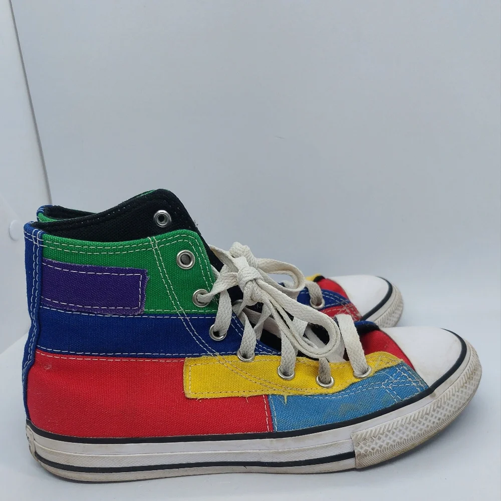 Converse Chuck Taylor All Star High Top Sneaker Patchwork Multicolor Youth Sz 3
